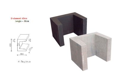 Betonnen-U-element-40cm hoog