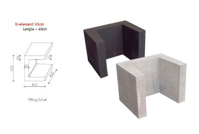 Betonnen-U-element-50cm hoog