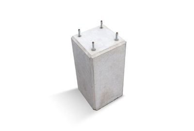 Betonpoer 23 x 23 x 45 cm - met 4 x M10 Draadeinden