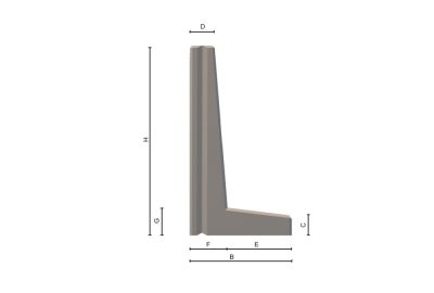 Betonnen Keerwand TB 50x400x50 cm (hoogte x lengte x voet) 